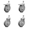 Service Caster 6 Inch Gray Polyurethane Wheel Swivel 1/2 Inch Stem Caster Total Lock Brake, 2PK SCC-TSTTL20S614-PPUB-121315-2-S-2 - alternate 1